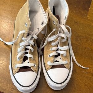 Converse All Star Tan and Brown High-Tops